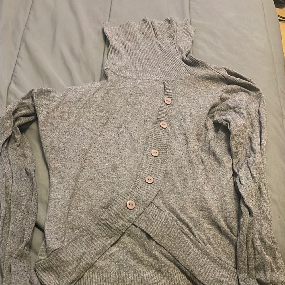 Gray Turtleneck Sweater